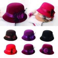 US Fashion Ladies Mujers Retro Vintage Trendy Wool Felt Derby Bowler Hat Cap  eb-78432231
